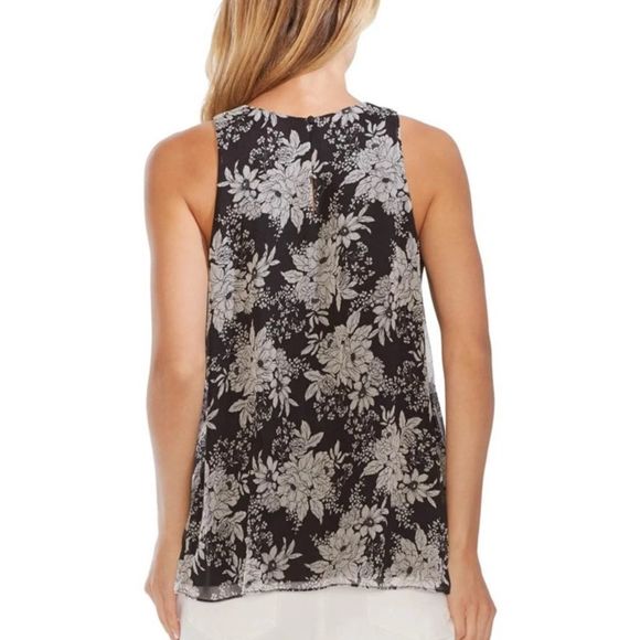 NWT Vince Camuto floral print sleeveless top Pet M - Picture 2 of 11